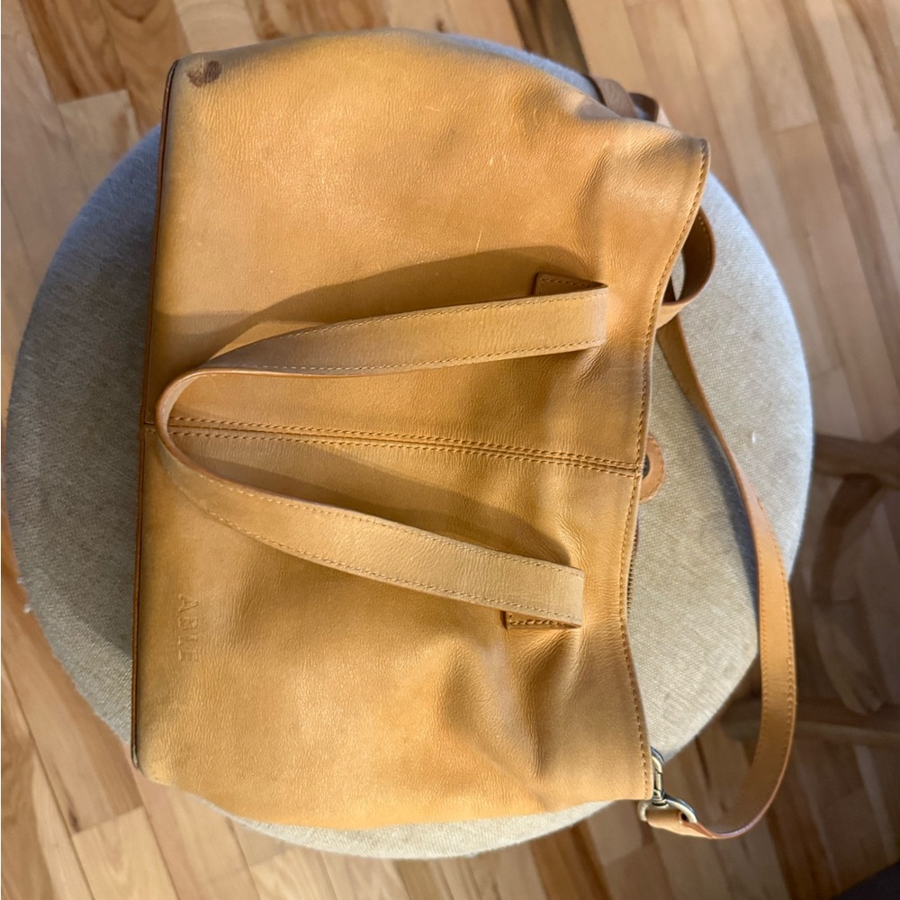 Tan Leather Tote Bag